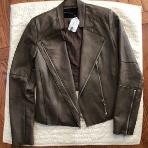 NWT Olivaceous Cropped Faux Leather Jacket